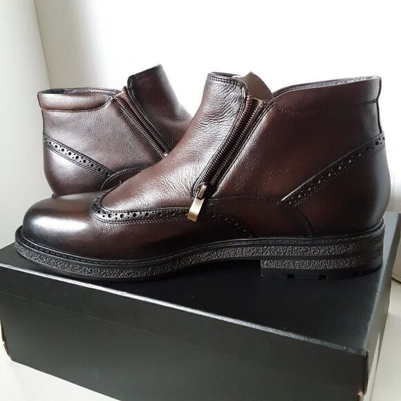 Zanzara Men's size 11M Wingtip Brown Leather Dress Boot - Picture 10 of 10